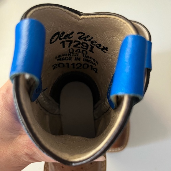 Old West Boots | Little Kids Size 4 | Brow + Blue - Picture 2 of 3